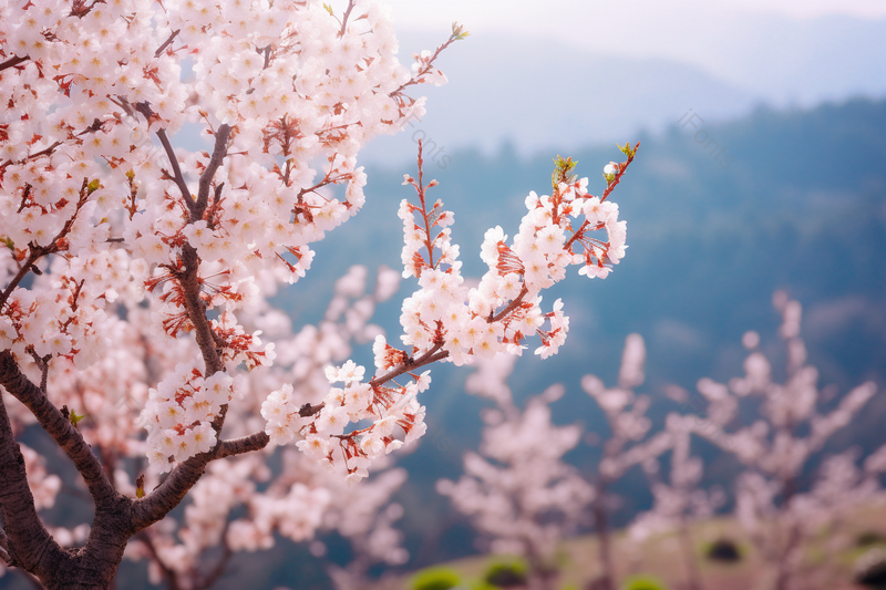 树枝枝干上盛开的桃花特写,高清,摄影图,摄影图片,图片大全,摄影图免费下载